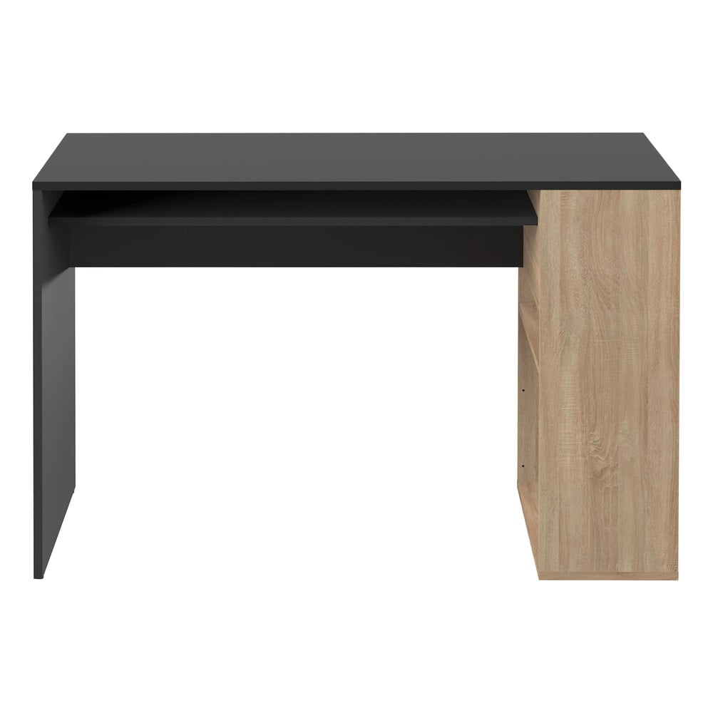 E-shop Čierny pracovný stôl v dekore duba 114x50 cm Yale - TemaHome