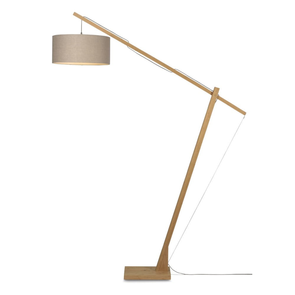 E-shop Stojacia lampa s béžovým tienidlom a konštrukciou z bambusu Good&Mojo Montblanc