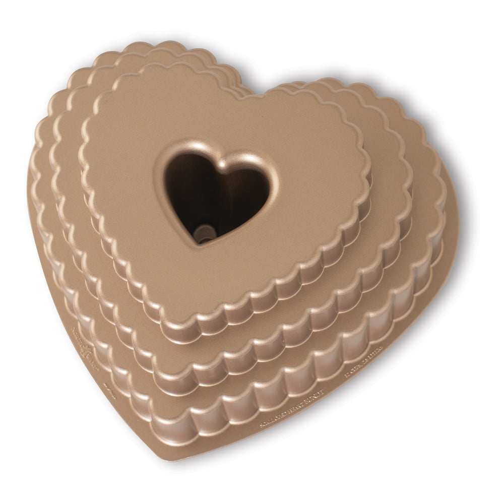 E-shop Forma na bábovku v karamelovej farbe Nordic Ware Heart, 2,8 l