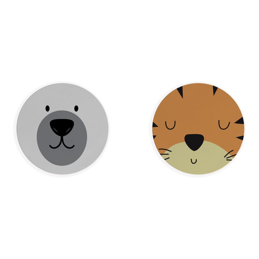 E-shop Súprava 2 prestieraní Little Nice Things Tiger & Bear, ⌀ 32 cm