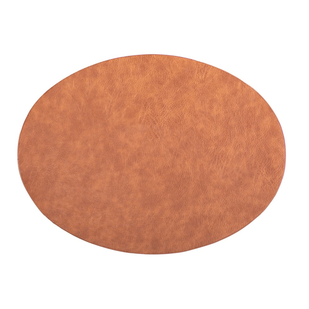 E-shop Oranžovo-hnedé prestieranie z imitácie kože ZicZac Troja, 33 x 45 cm
