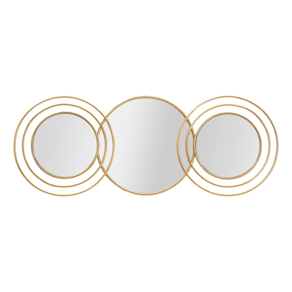 E-shop Nástenné zrkadlo v zlatom dekore Mauro Ferretti Triply Round, 79 x 30 cm