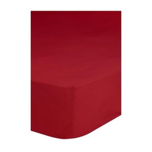 Červená elastická plachta na jednolôžko Emotion, 90 x 200 cm