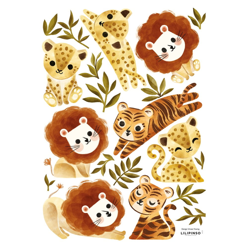 Hárok samolepiek 30x42 cm Little Jungle Animals – Lilipinso