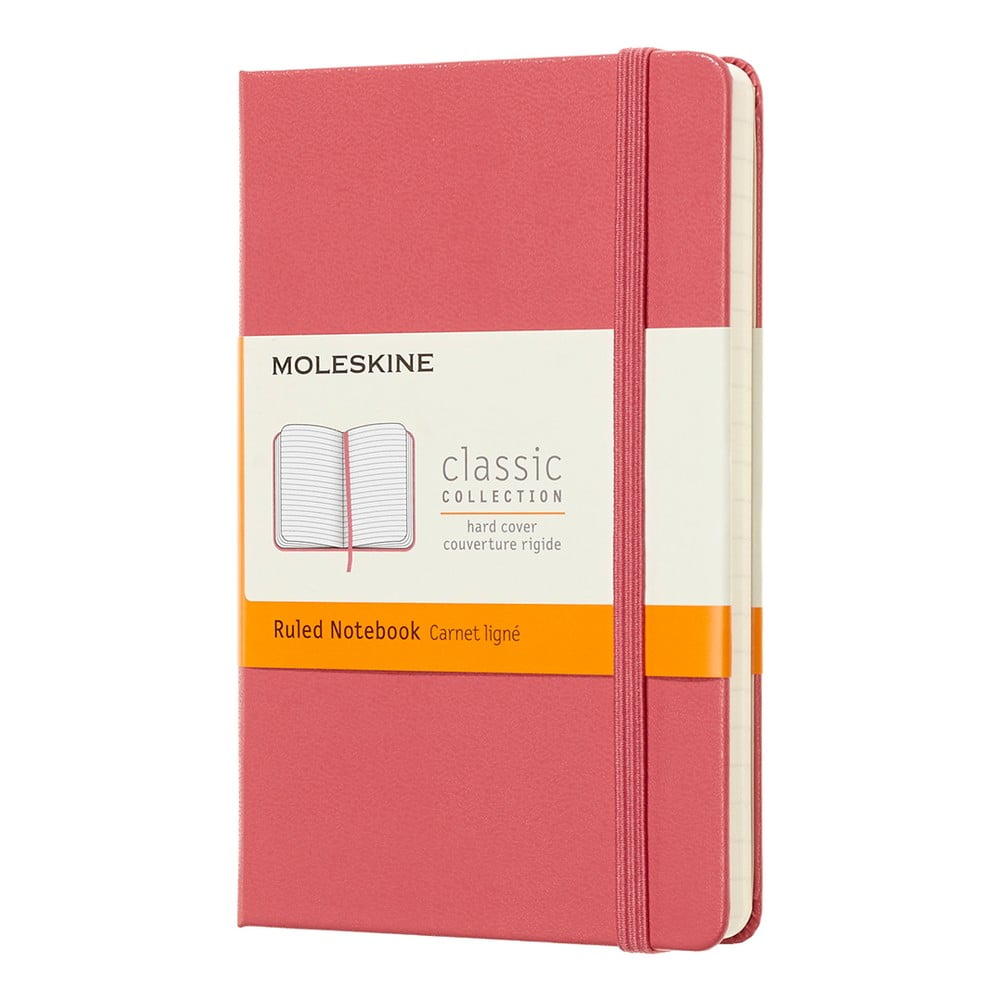 E-shop Ružový linajkový zápisník v pevnej väzbe Moleskine Daisy, 192 strán
