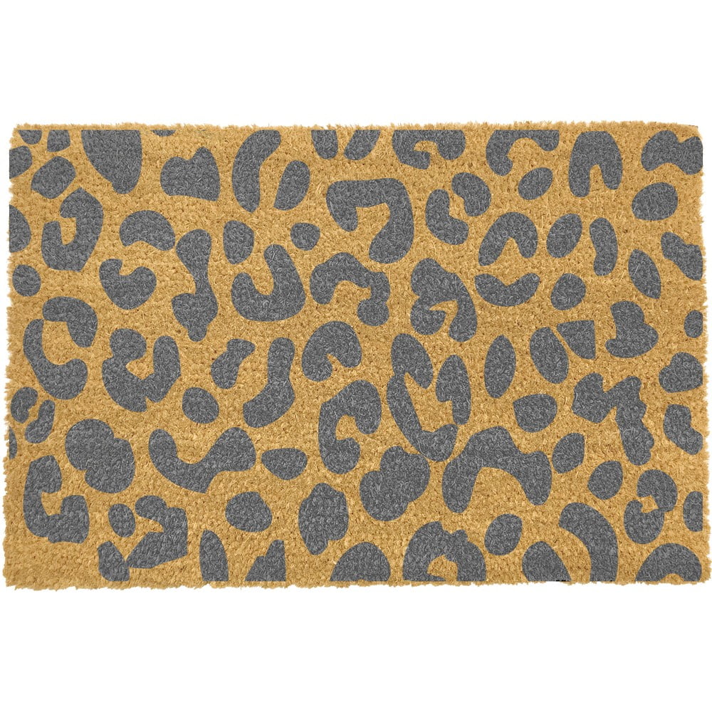 Obrázok Sivá rohožka z prírodného kokosového vlákna Artsy Doormats Leopard, 40 x 60 cm