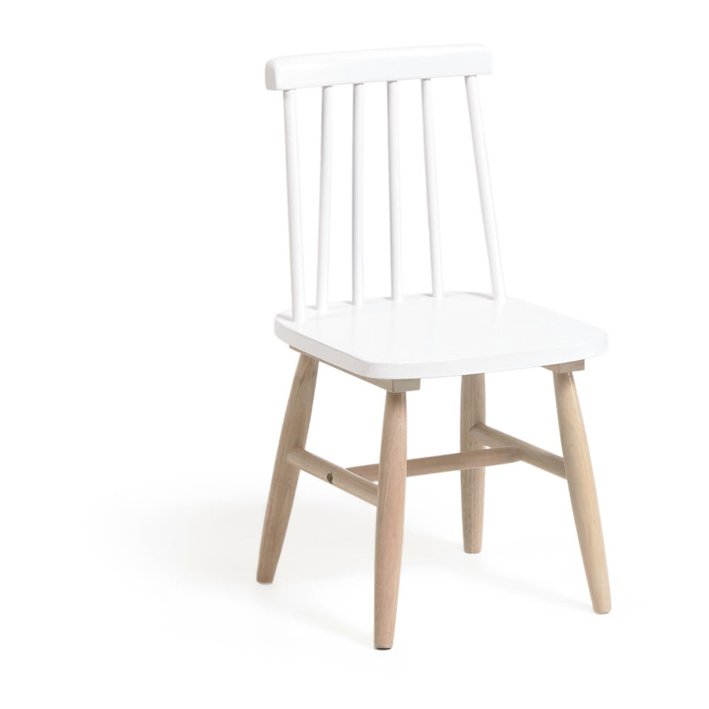 E-shop Biela detská stolička z kaučukového dreva Kave Home Kristie