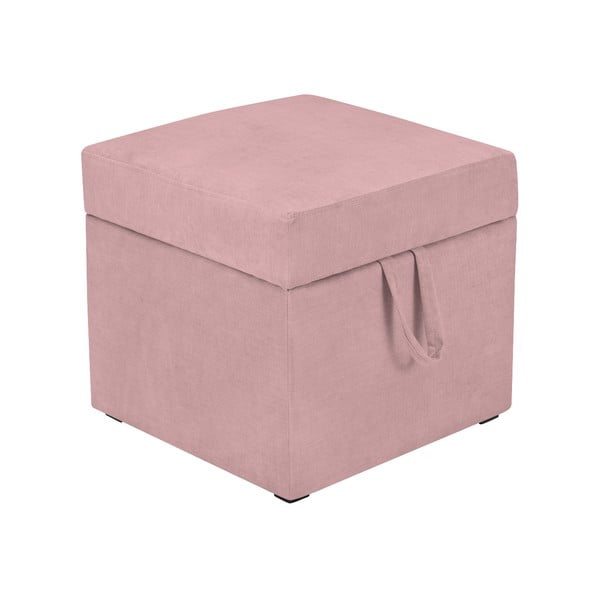 Ružová taburetka s úložným priestorom KICOTI Cube