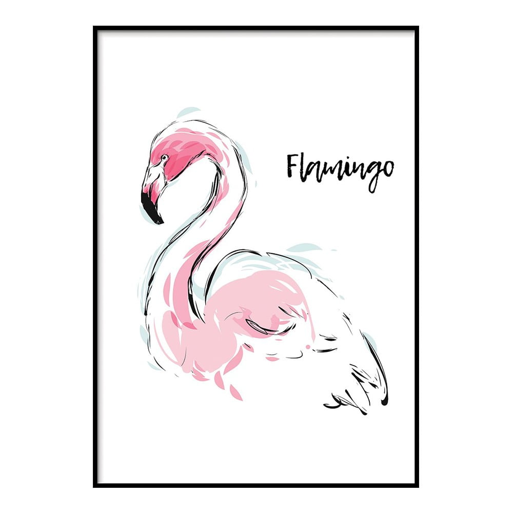 Obrázok Plagát DecoKing Flamingo Aquarelle, 100 x 70 cm