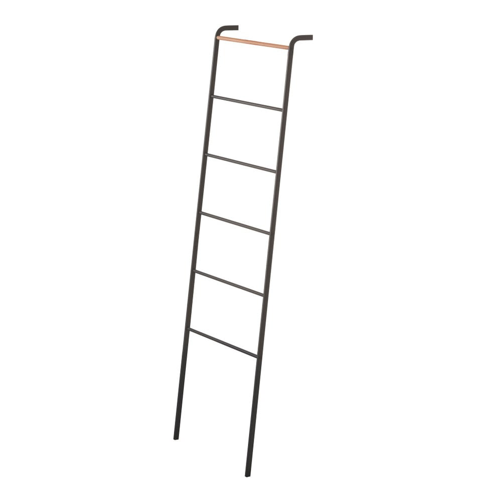 E-shop Čierny dekoratívny rebrík s detailom z bukového dreva YAMAZAKI Tower Ladder