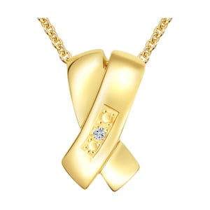 Pozlátený náhrdelník s pravým diamantom Tess Diamonds Paula, dĺžka 40 cm