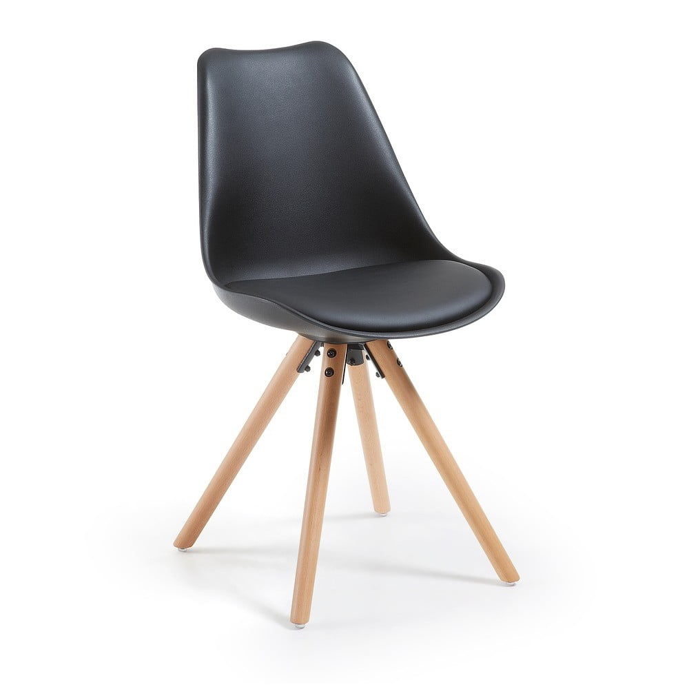 E-shop Čierna stolička s bukovými nohami Bonami Essentials Lumos
