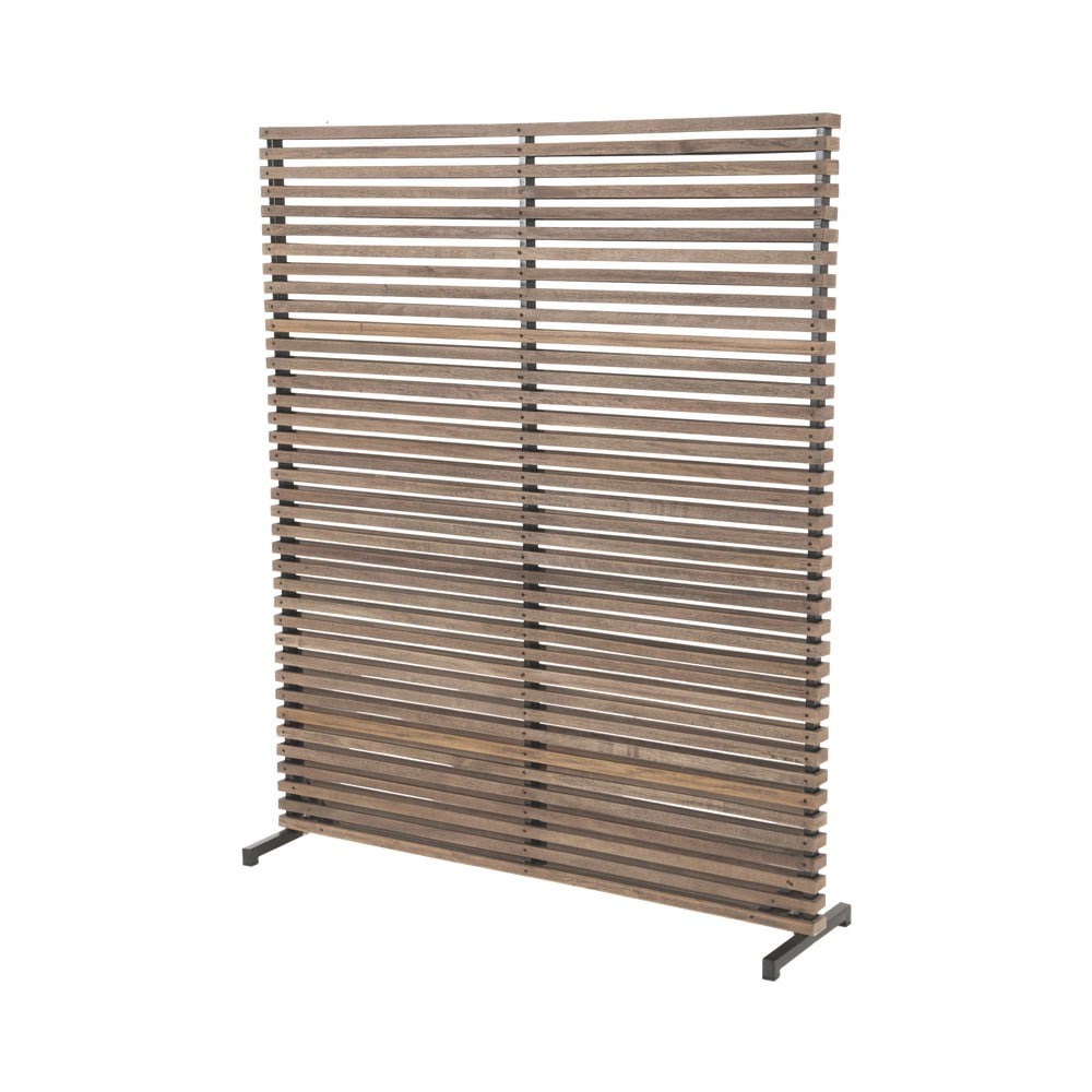 E-shop Sivá/v prírodnej farbe drevená/kovová balkónová zástena 153x185 cm - Hartman