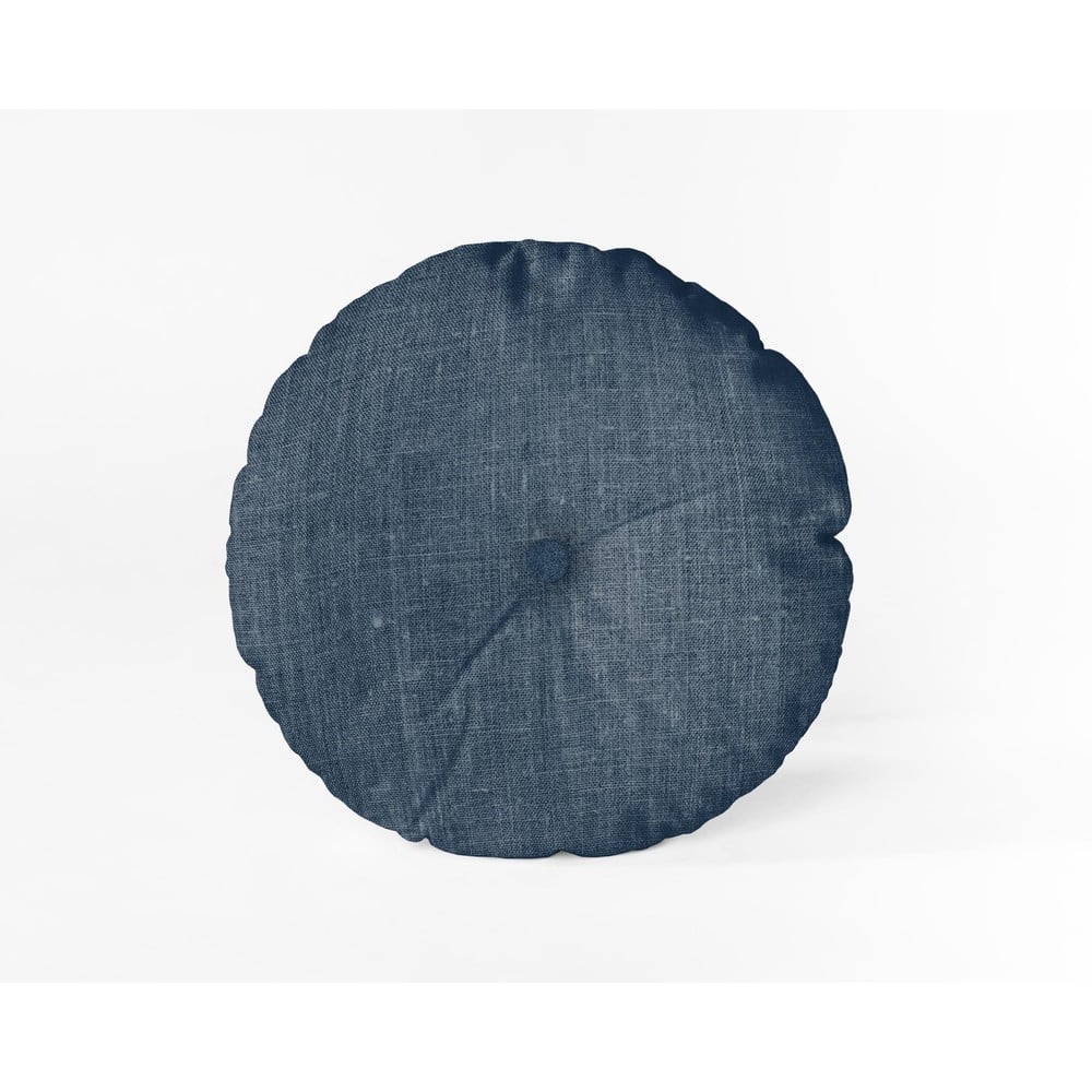 Obrázok Modrý vankúš Linen Couture Cojin Redondo Blue, ⌀ 45 cm