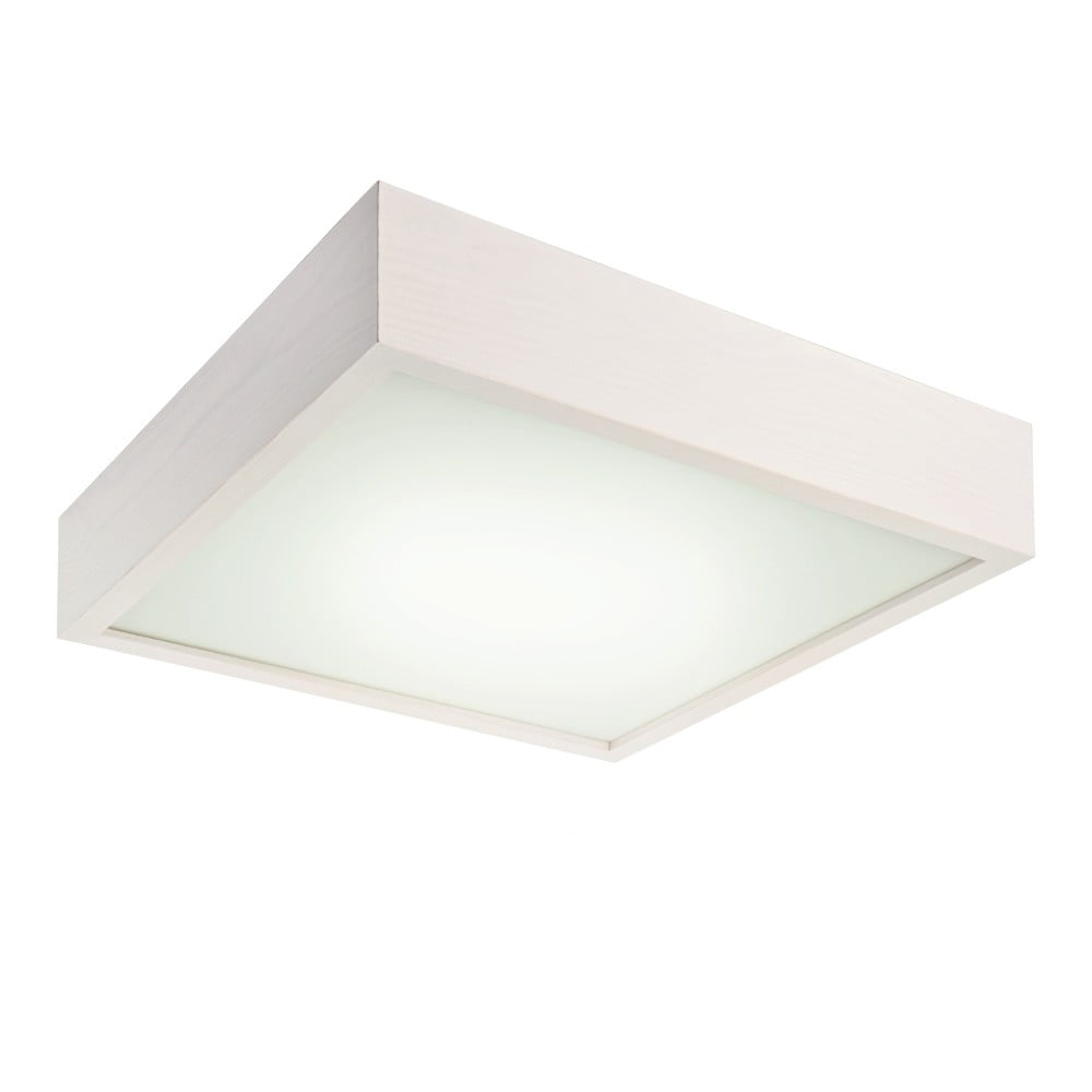 E-shop Biele štvorcové stropné svietidlo Lamkur Plafond, 37,5 x 37,5 cm