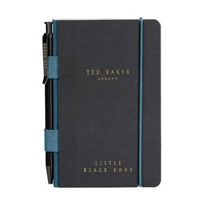 Čierny zápisník s perom Ted Baker Monkian, 192 stránok