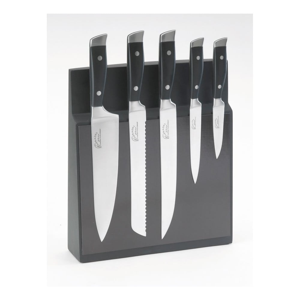 E-shop Sada 5 nožov z antikoro ocele s magnetickým stojanom Jean Dubost Massif
