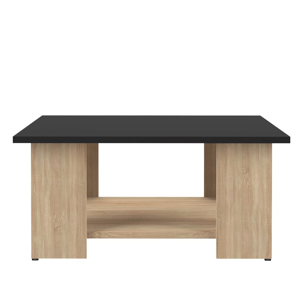 E-shop Konferenčný stolík v dekore duba s čiernou doskou 67x67 cm Square - TemaHome
