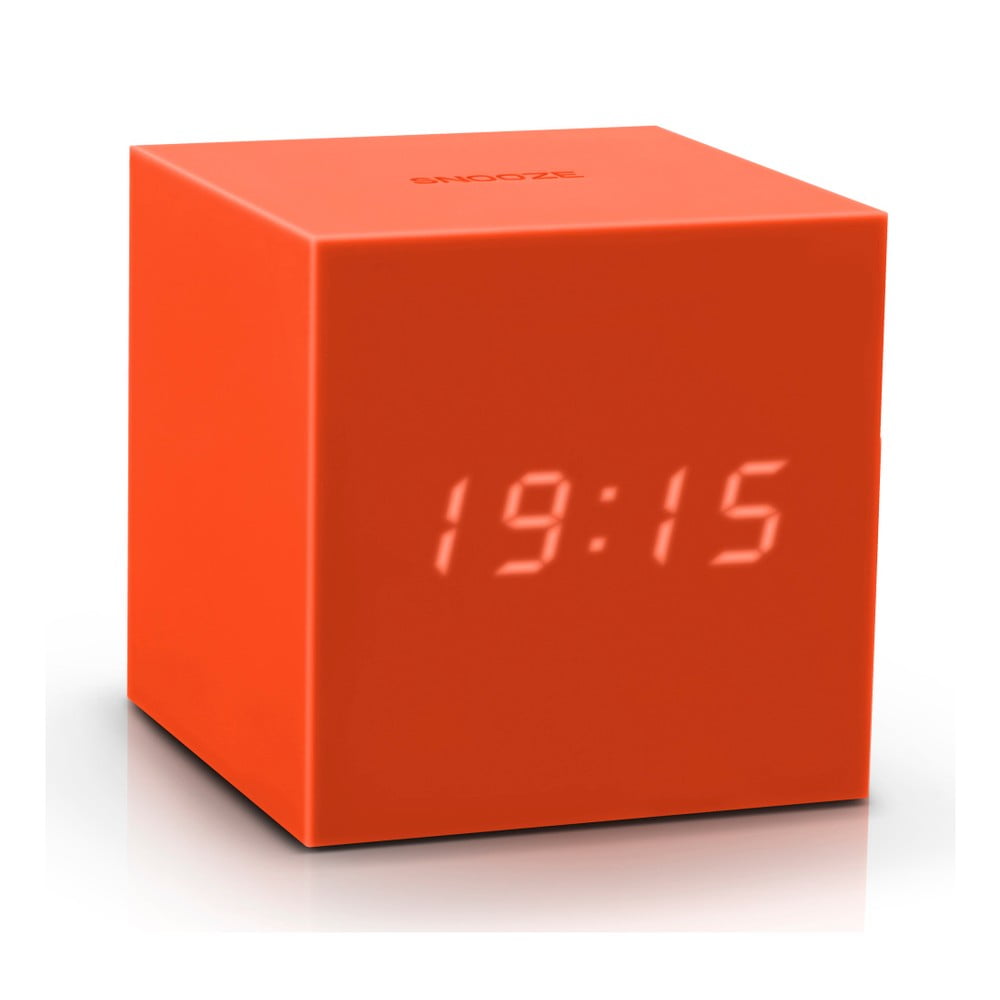 E-shop Oranžový LED budík Gingko Gravitry Cube