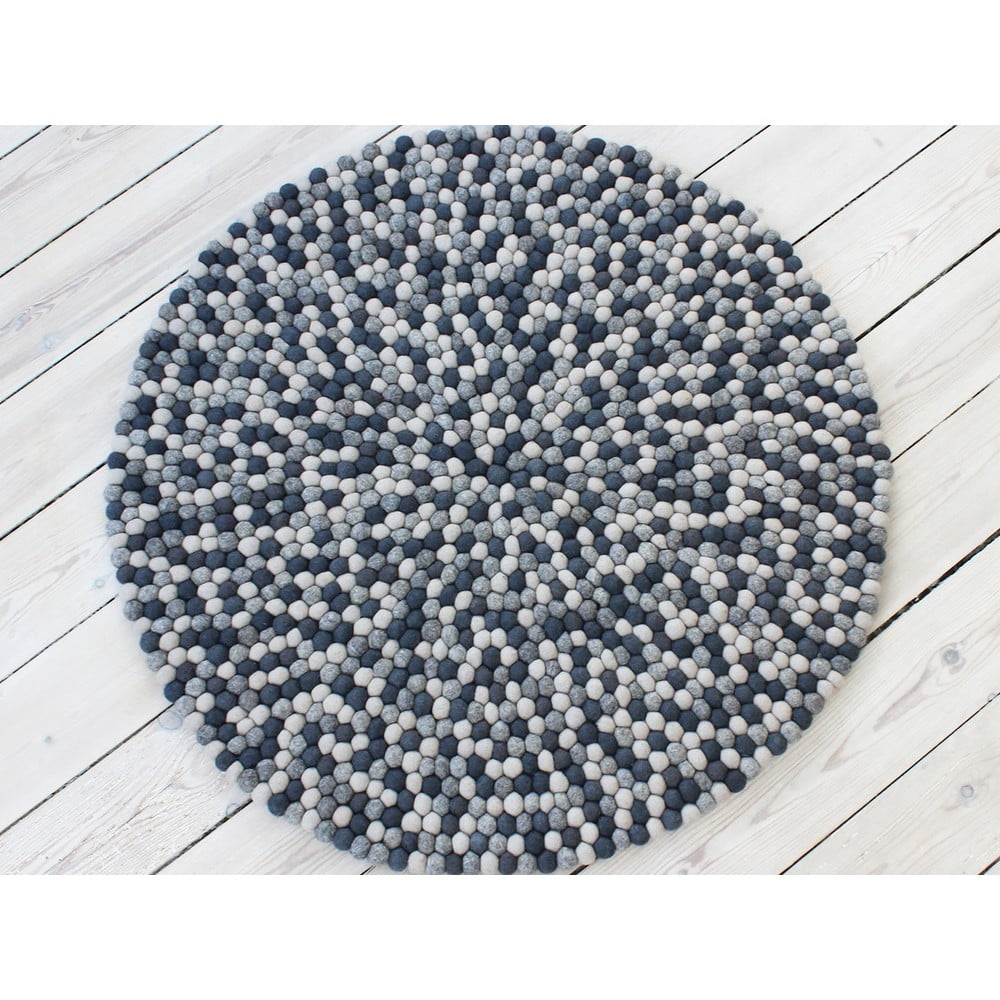 Obrázok Tmavosivý guľôčkový vlnený koberec Wooldot Ball rugs, ⌀ 200 cm