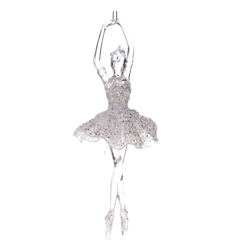 E-shop Závesná soška baleríny v striebornej farbe Dakls, výška 17 cm