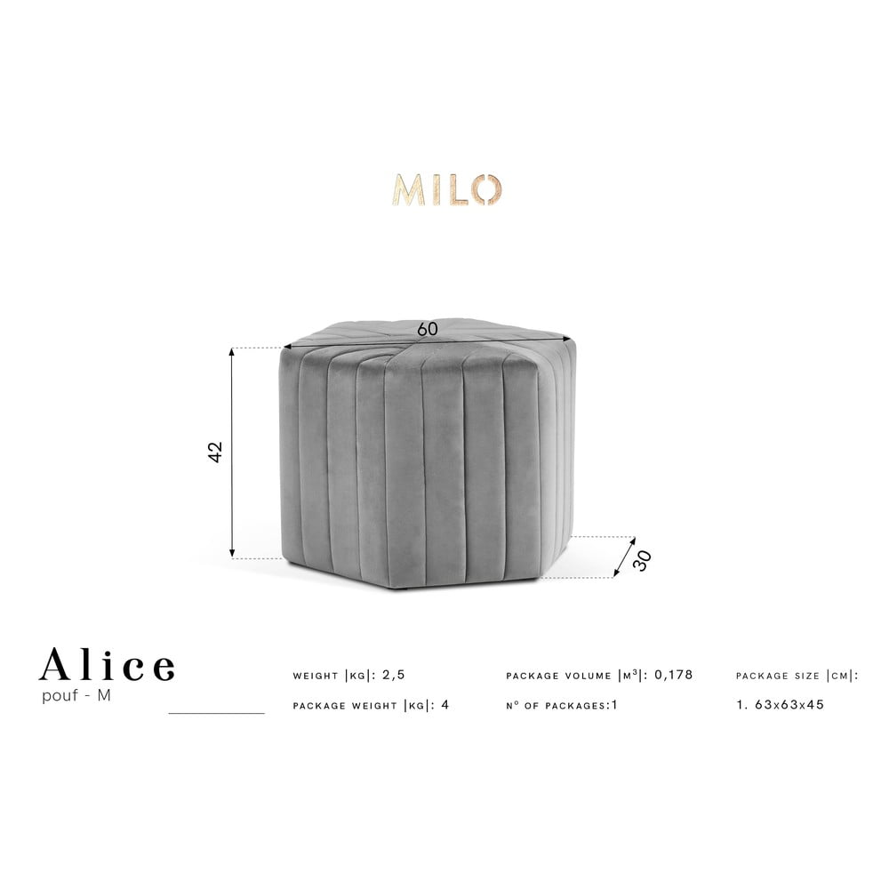 Obrázok Fľaškovozelený puf Milo Casa Alice, ⌀ 60 cm