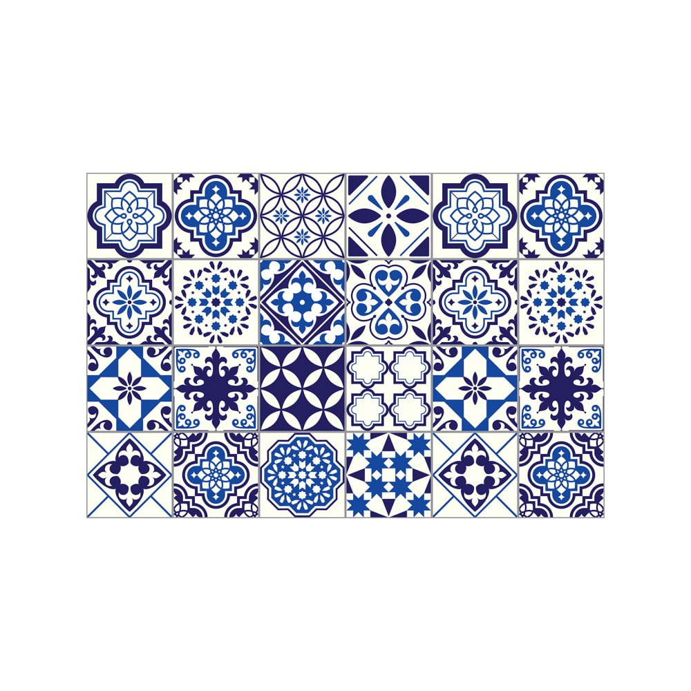 Obrázok Sada 24 nástenných samolepiek Ambiance Decals Tiles Eusebio, 10 × 10 cm