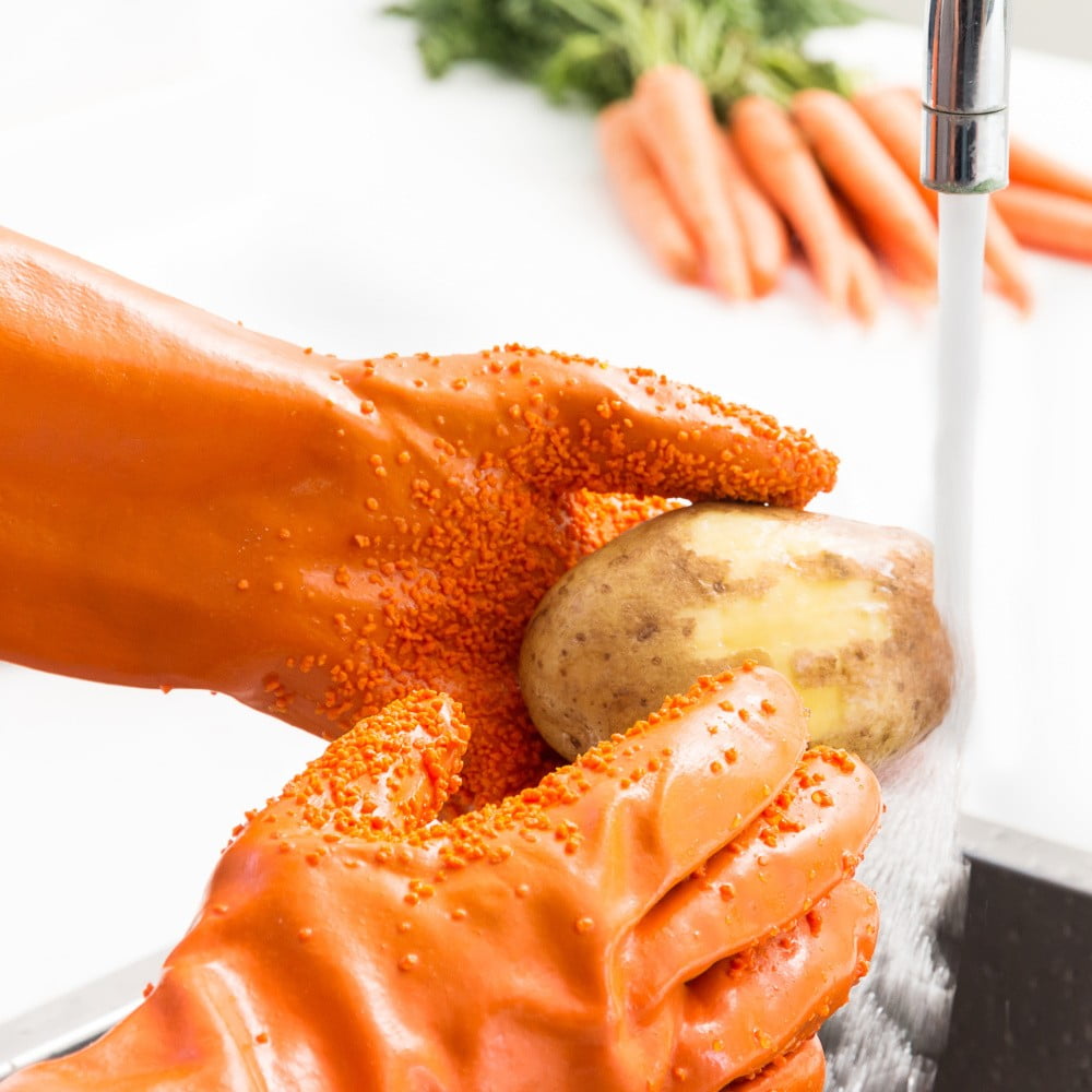 E-shop Oranžové rukavice na čištenie zeleniny InnovaGoods