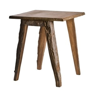 Drevený príručný stolík s detailmi z kôry pols potten Bark