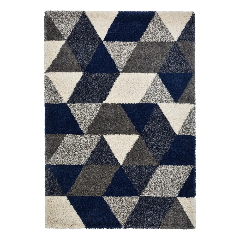 E-shop Modrosivý koberec Think Rugs Royal Nomadic Angles, 120 x 170 cm