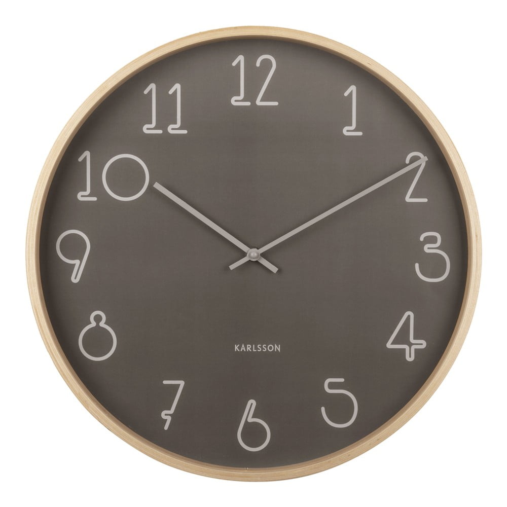 E-shop Antracitovosivé nástenné hodiny Karlsson Sencillo, ø 40 cm