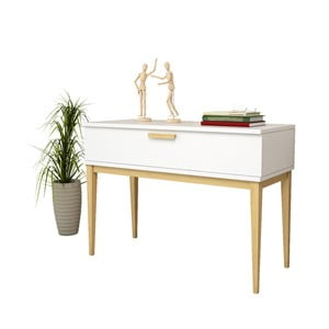 Biely konzolový stolík s úložným priestorom Magenta Home Dresuar