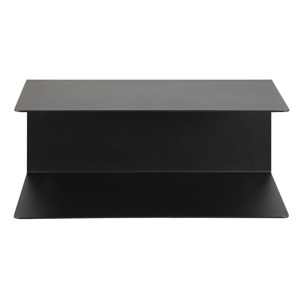 E-shop Čierna dvojitá nástenná polica z kovu Actona Joliet, šírka 35 cm