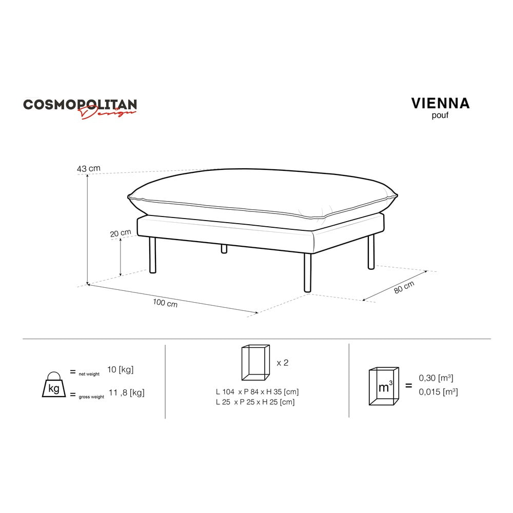 Obrázok Béžová podnožka Cosmopolitan Design Vienna