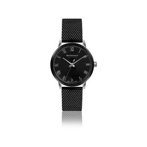 Pánske hodinky s čiernym remienkom z pravej kože Walter Bach Bella