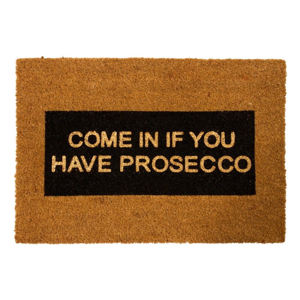 E-shop Rohožka z prírodného kokosového vlákna Artsy Doormats Come In If you Have Prosecco Glitter, 40 x 60 cm