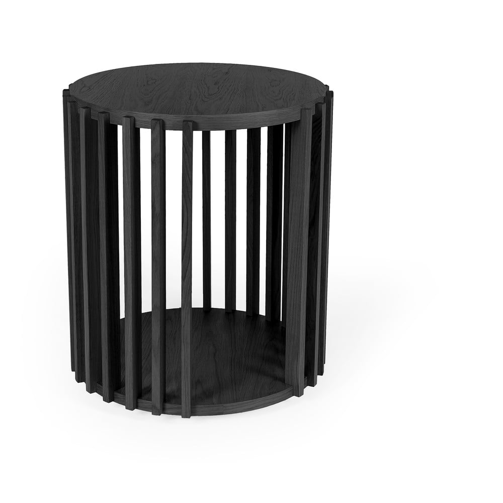 E-shop Čierny odkladací stolík Woodman Drum, ø 53 cm