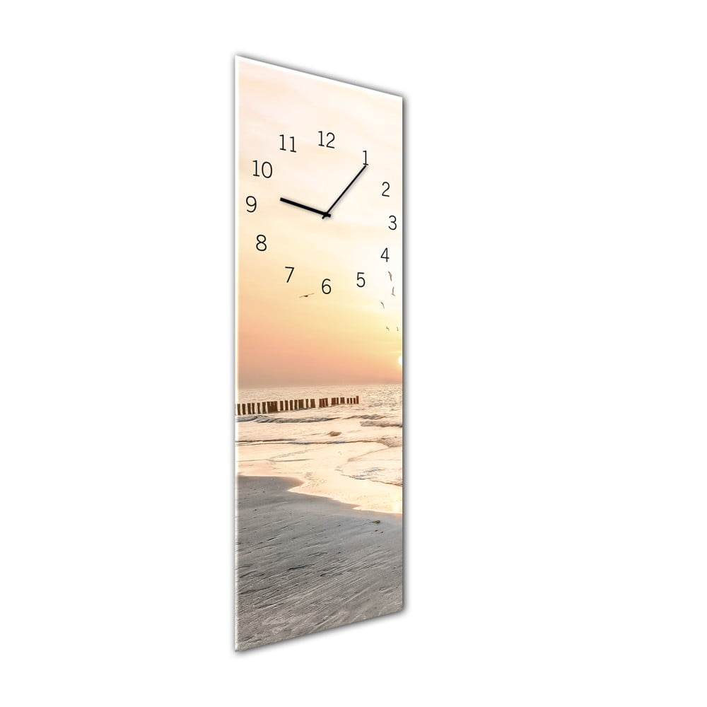 E-shop Nástenné hodiny Styler Glassclock Beach, 20 × 60 cm