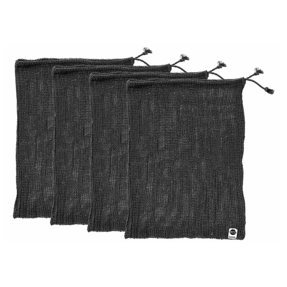 E-shop Súprava 4 čiernych desiatových vreciek z recyklovanej bavlny Ladelle Eco, 30 x 40 cm