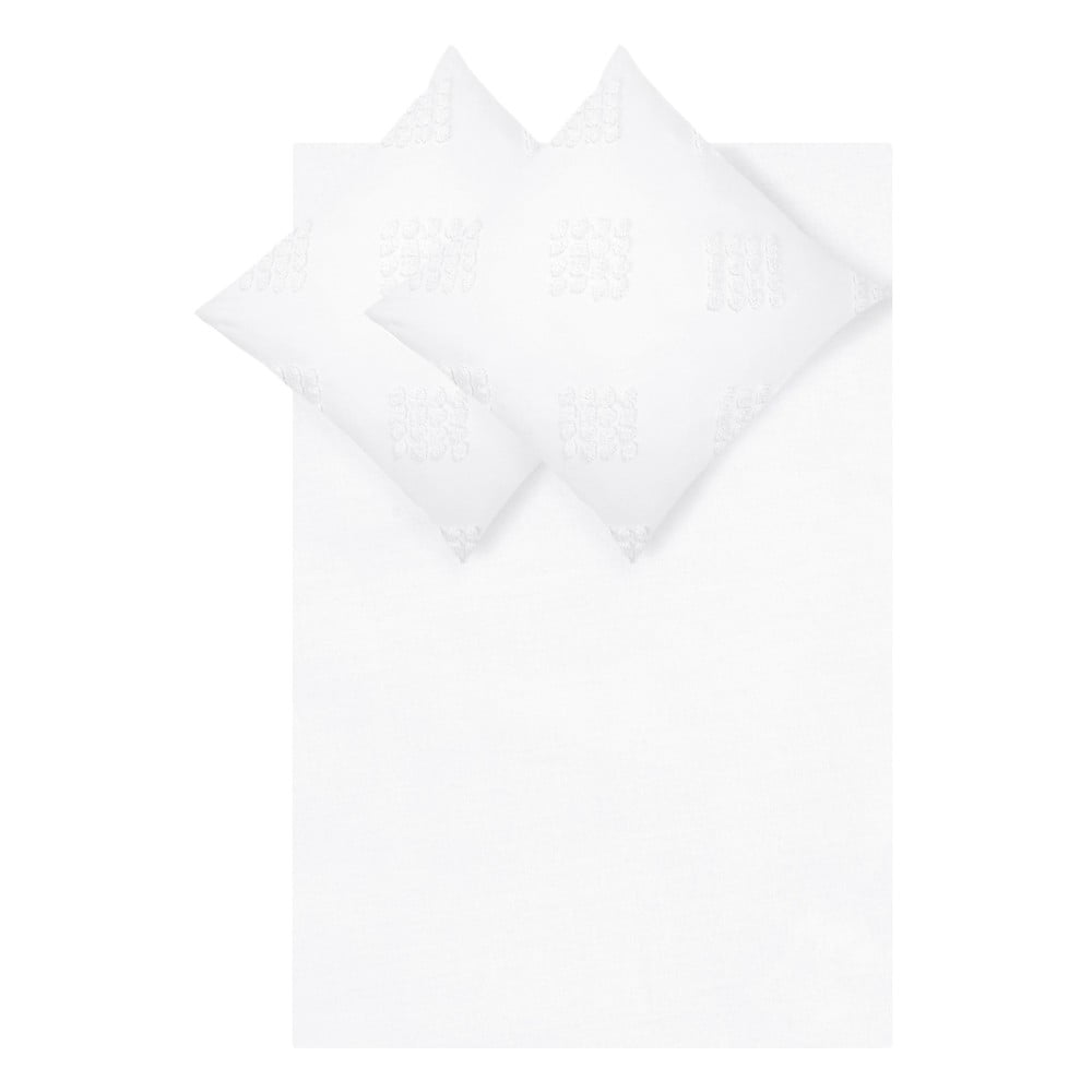 E-shop Biele obliečky na dvojlôžko z bavlneného perkálu Westwing Collection Fia, 200 x 200 cm