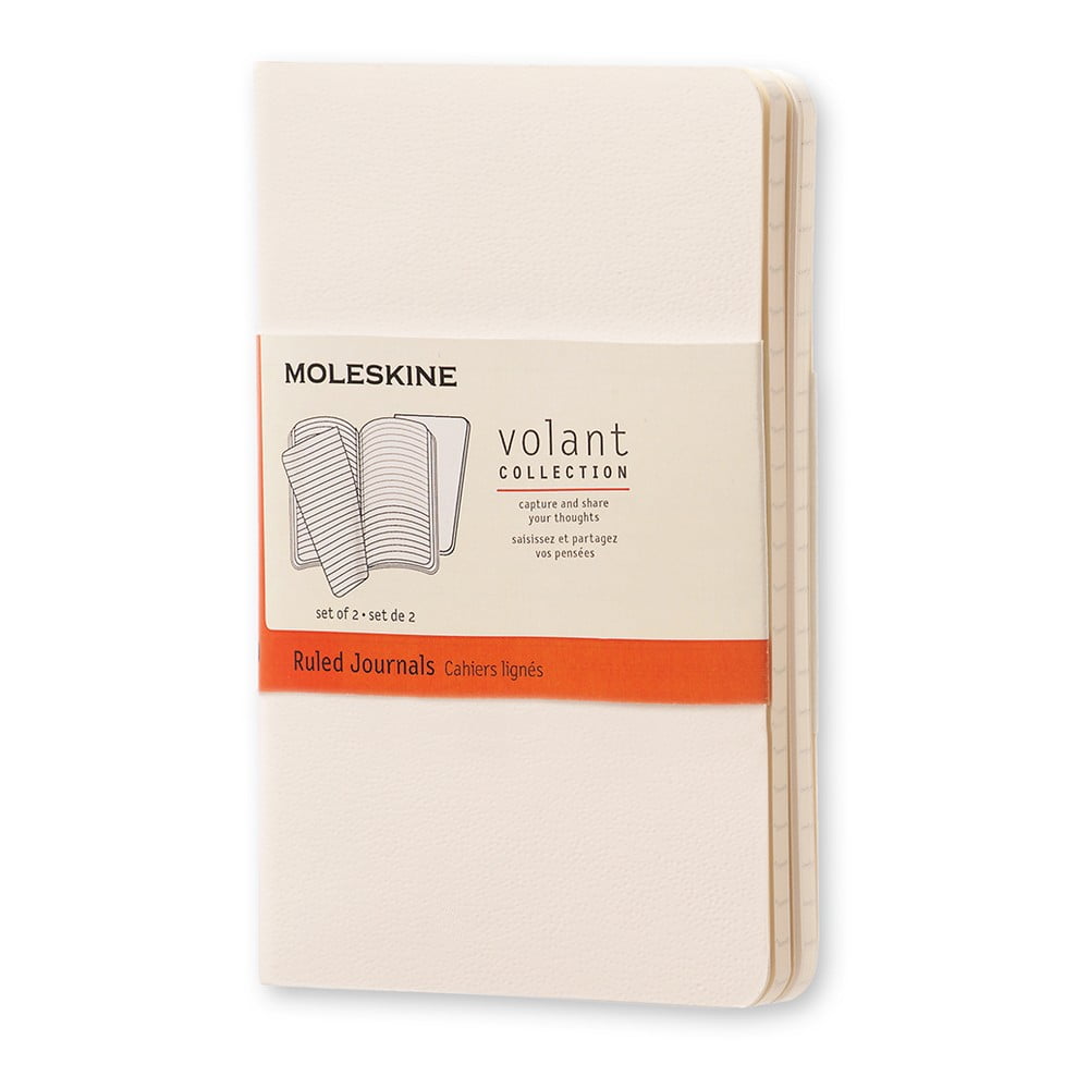 E-shop Biely linajkový zápisník Moleskine Volant, 80 strán