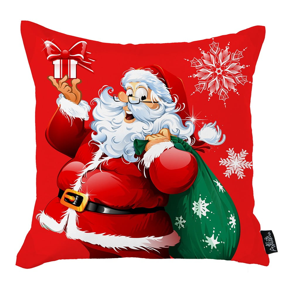 E-shop Červená vianočná obliečka na vankúš Mike & Co. NEW YORK Honey Christmas Santa Claus, 45 x 45 cm