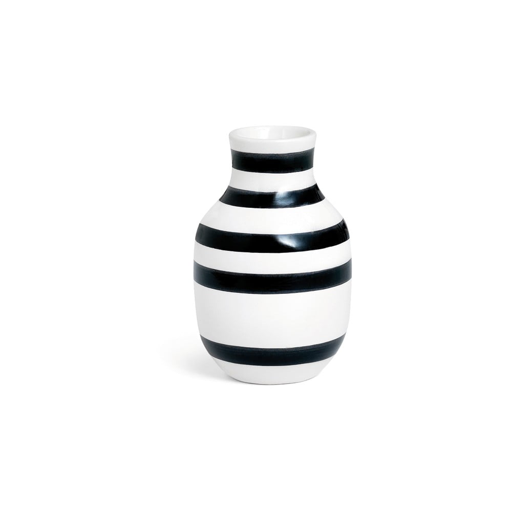 E-shop Čierno-biela kameninová váza Kähler Design Omaggio, výška 12,5 cm