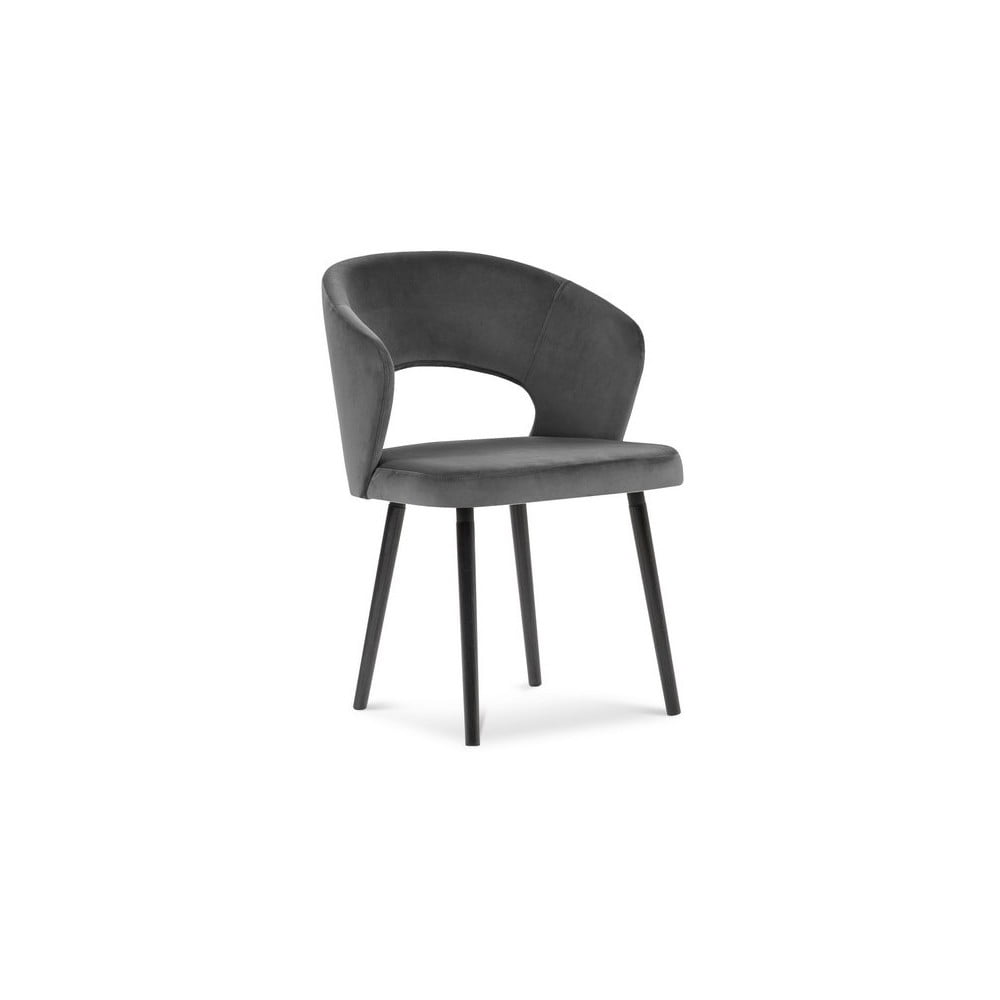 E-shop Tmavosivá jedálenská stolička so zamatovým poťahom Windsor & Co Sofas Elpis