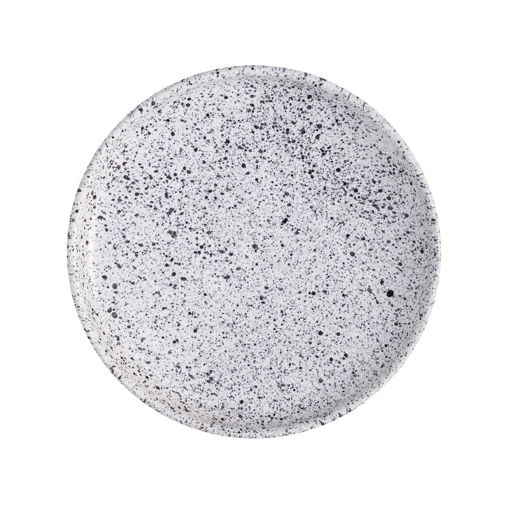 E-shop Bielo-čierny kameninový dezertný tanier ÅOOMI Mess, ø 17 cm