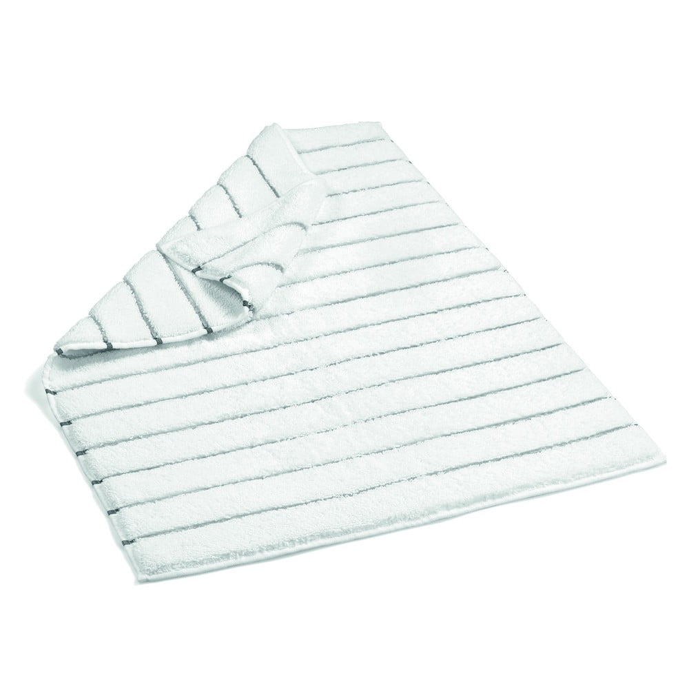 E-shop Bielo-sivá bavlnená kúpeľňová predložka Foutastic Striped Terry, 60 x 90 cm