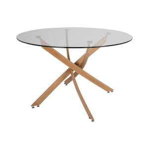 Jedálenský stôl se skleněnou doskou Canett Luri, ø 120 cm