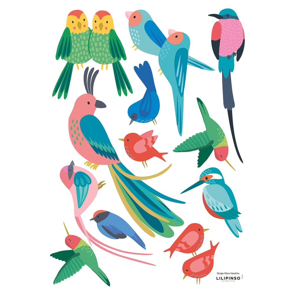 Hárok samolepiek 30x42 cm Rio Tropical Birds – Lilipinso