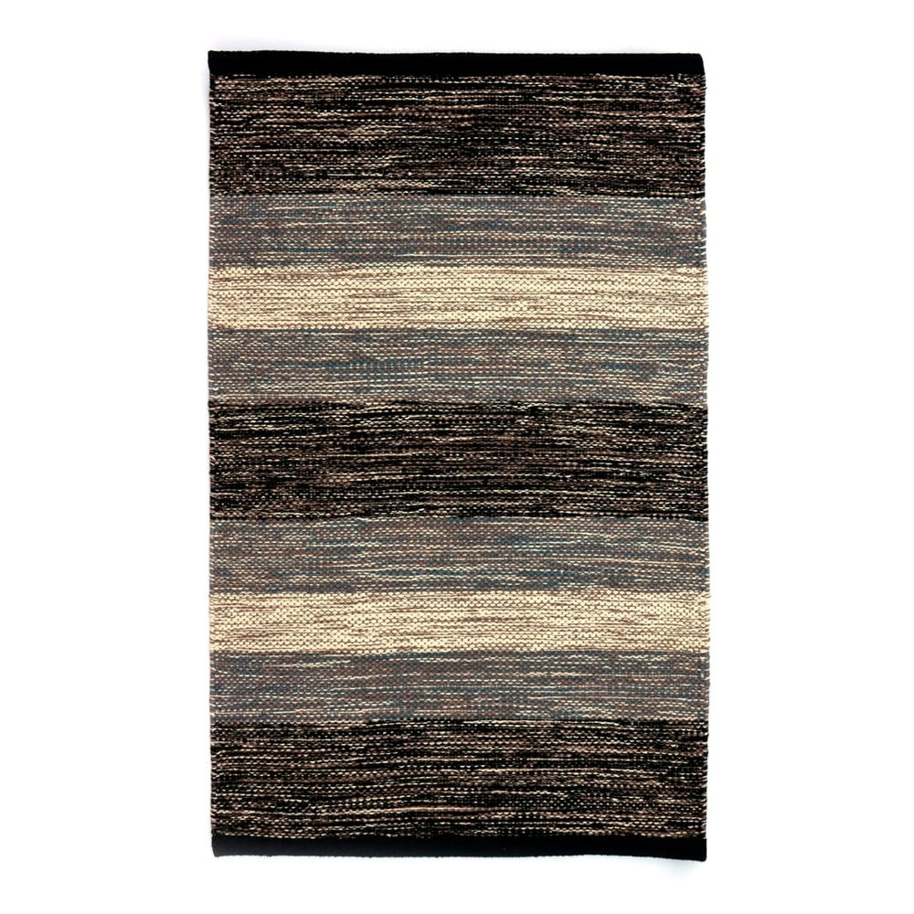 E-shop Čierno-sivý bavlnený koberec Webtappeti Happy, 55 x 110 cm