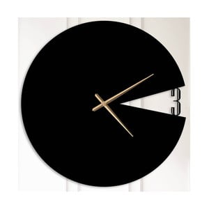 Čierne kovové nástenné hodiny Bernice